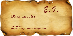 Eőry István névjegykártya